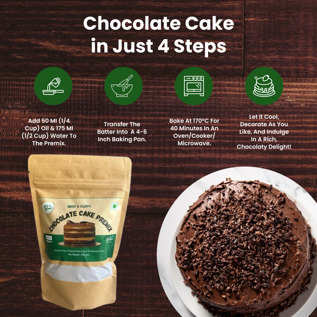 Chocolate Cake Premix | Whole Wheat & Jaggery