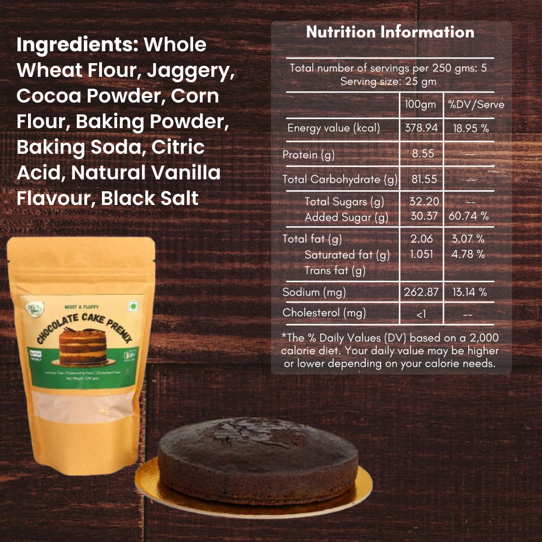 Chocolate Cake Premix | Whole Wheat & Jaggery