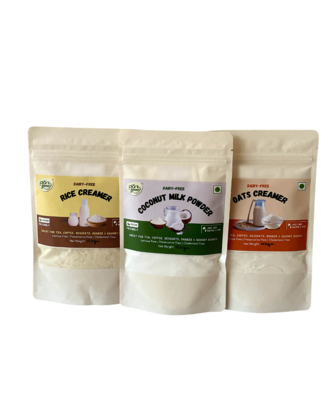 Creamer Trial Pack | Coconut Milk Powder + Oats Creamer + Rice Creamer (100g Each)