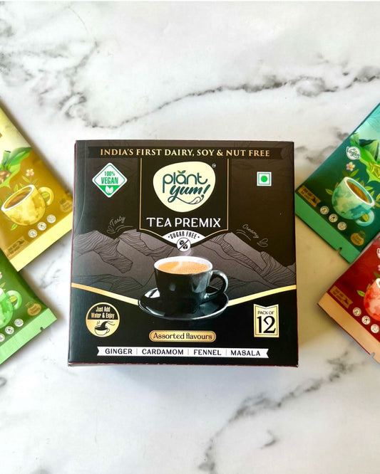 Assorted Tea Premix – No Added Sugar | Dairy-Free Instant Chai | Pack of 6/12