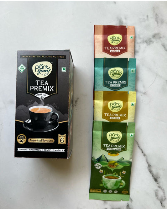 Assorted Tea Premix – No Added Sugar | Dairy-Free Instant Chai | Pack of 6/12