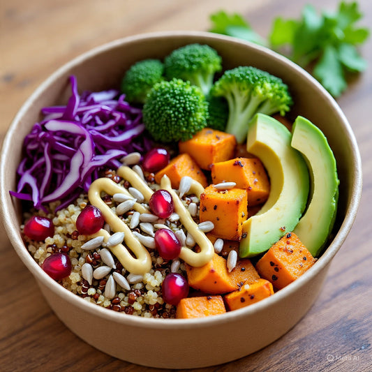 7 Day Clean Protein Challenge by Plant Yum : Day 4 Recipe - Rainbow Sprouted Chana Buddha Bowl
