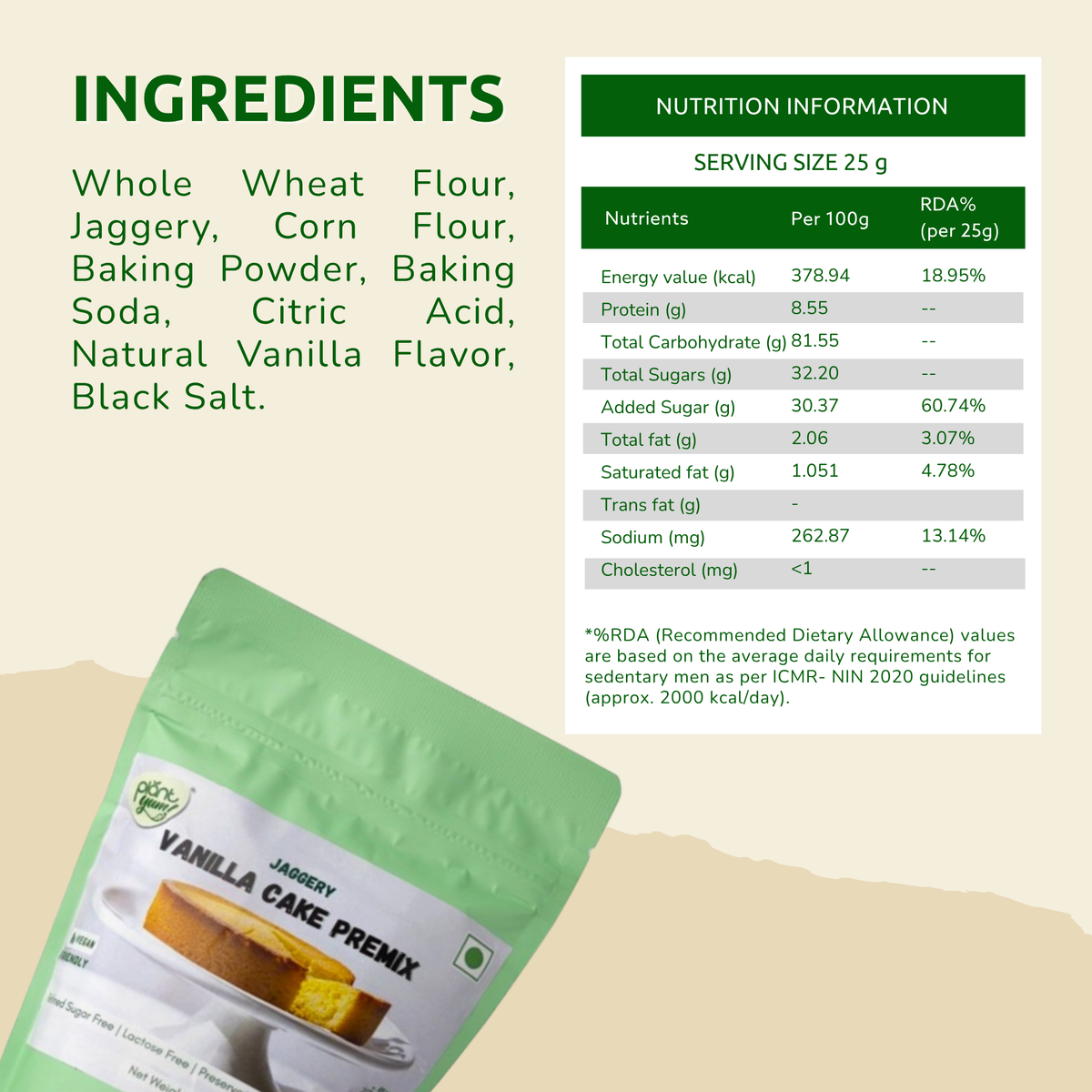 Cake Premix - Whole Wheat & Jaggery